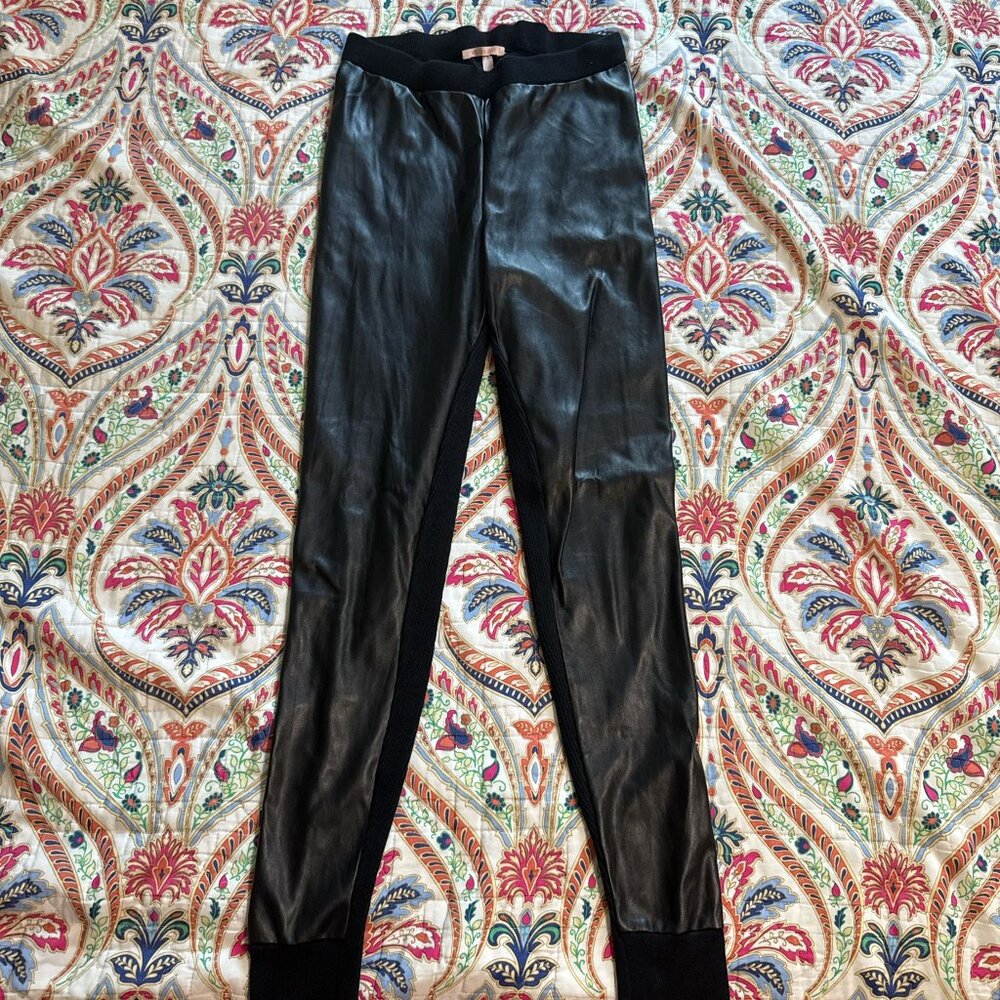 Black faux leather leggings